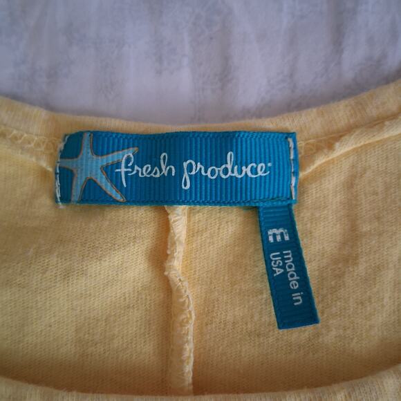 Fresh Produce Yellow Floral 100%Cotton Midi Dress Sleeveless Medium Cottagecore - Picture 3 of 7